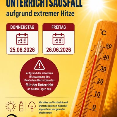 Unterrichtsausfall aufgrund extremer Hitze 25-26.06.2026