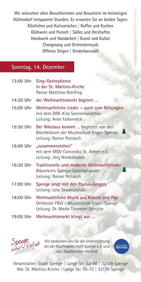 Flyer Weihnachtsmarkt
